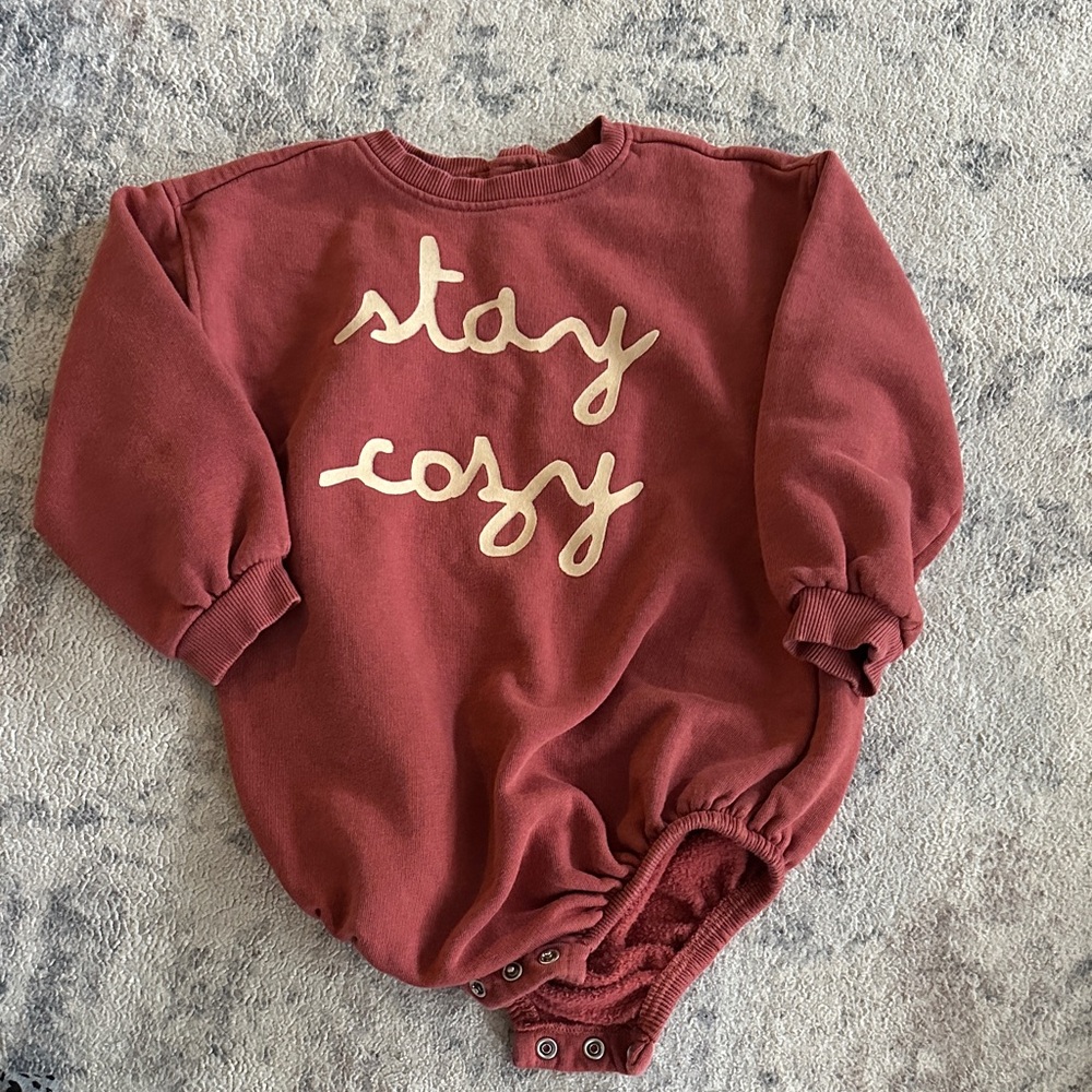 Grayson Stay Cozy Red Onesie
